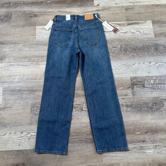 NWT Denim Forum Arlo High Rise Straight Jeans Blue 27 Y2K 90s - Picture 3 of 11